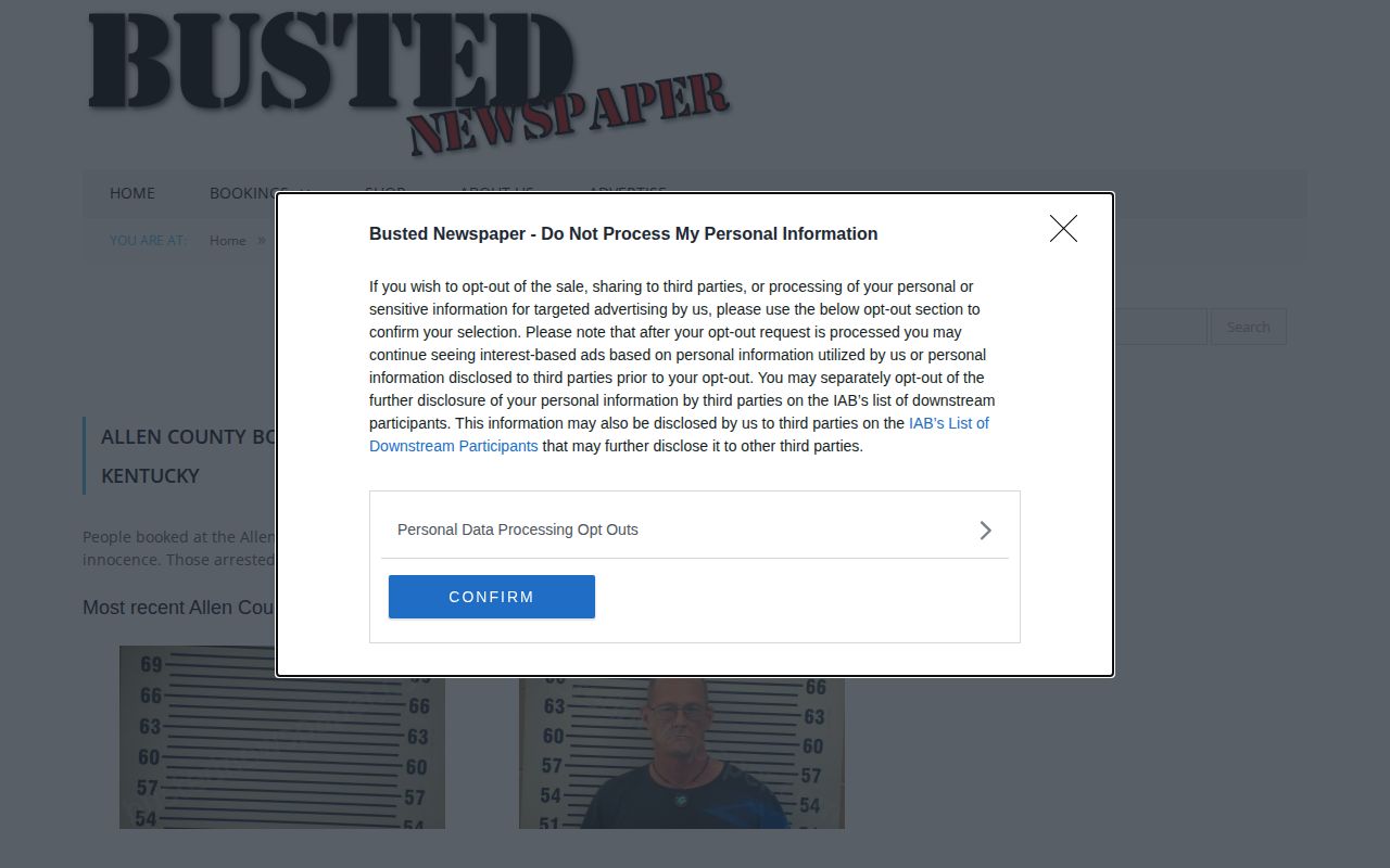 Unofficial Allen County busted booking index