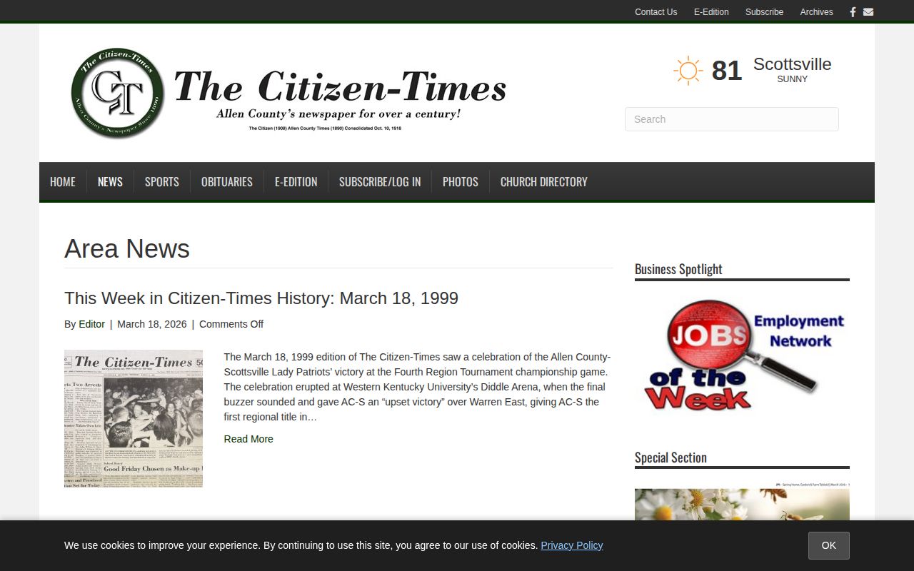 Allen County arrest and court record news section at The Citizen-Times